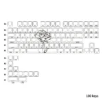 Elegant rose side-engraved PBT magnetic keycap set for 75-87 layout, showcasing subtle rose accents and crisp legends.