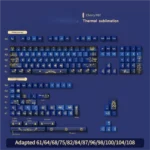 158-key Mystical PBT Fate Keycaps set. Durable dye-sub legends display cosmic symbols and intricate astrological destiny patterns in deep artistic hues.