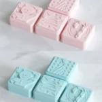 Details of Festive Christmas PBT keycaps in cozy pink and blue, showcasing a joyful retro holiday design for a unique keyboard aesthetic upgrade.