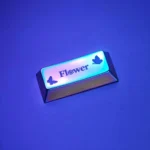 Side view: Artisan Flower Butterfly Keycap, featuring intricate metallic butterflies and delicate blossoms, evoking nature's garden elegance.