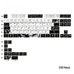 Flowing Shadow Cherry Keycap Set, compatible with 75-87 layouts, featuring translucent gradients and captivating backlit legends.