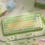 Enchanting Forest Fairy Tale PBT Keycap Set, the main image showing whimsical pastel forest elements and nature-inspired magical fantasy art.