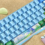 Freeze Summer Keycap Set, showcasing premium PBT dye-sub keycaps. Playful, nostalgic summer illustrations in refreshing retro colors from a unique angles.