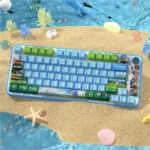Freeze Summer Keycap Set, PBT Dye-Sub, displaying playful, nostalgic retro summer scenes with refreshing colors, delivering a premium, artistic aesthetics.