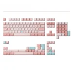 Game1989 retro PBT keycaps set in candy pink, showcasing a vibrant 80s arcade gaming aesthetic for a playful, nostalgic keyboard.