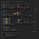 Elegant premium GAME1989 Samurai retro gaming keycaps arranged on a dark keyboard, emphasizing their unique pixelated aesthetic and superior finish.