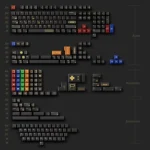 Premium GAME 1989 Black All-in-One Samurai Retro Gaming Keycaps Set, featuring a sophisticated dark and pixelated retro aesthetic.