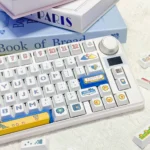 Retro Pixel PBT Dye-Sublimation Gaming Keycaps Set: vibrant, playful pixel art, classic arcade motifs, durable PBT, shown from multiple angles.