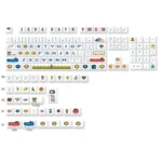 Vibrant 139-key Retro Pixel PBT Dye-Sublimation Gaming Keycaps Set in a standard arcade theme, showcasing durable pixel art for mechanical keyboards.