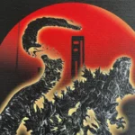 Angled shot of the Godzilla Original Design Gaming Mousepad, showcasing the epic, detailed kaiju artwork and its high-quality finish for gamers.