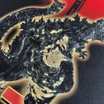 Godzilla Original Design Gaming Mousepad, showcasing its exclusive, dynamic kaiju artwork and legendary monster aesthetic from an artistic perspective view.