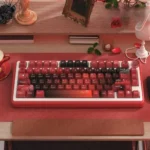 Unique Grotesque Bride Dye-Sub PBT Keycaps Set, capturing a dark romantic gothic aesthetic with intricate spectral bride motifs for an artistic keyboard.