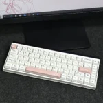 Detailed views of the Exclusive Heartbeat Cherry Keycap Set, showcasing Heartfelt Precision dye-sub legends, durable PBT construction, and vibrant aesthetic.