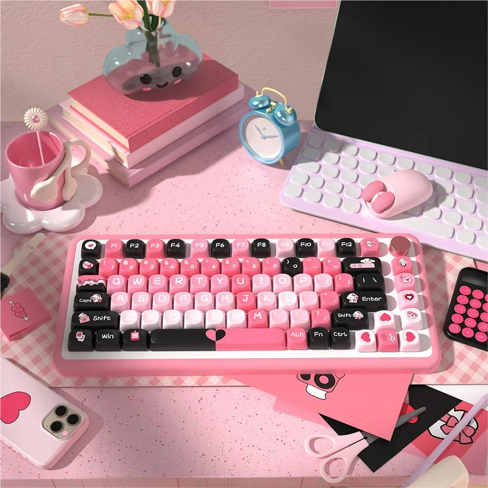 Main image of Heartbeat PBT MCA keycaps set, showcasing a unique design with vibrant, dynamic lines, emphasizing durable PBT and personal expression.