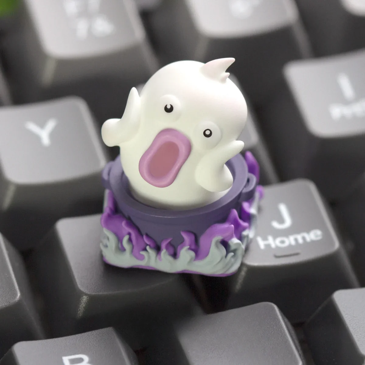 Unique handcrafted Hotpot Duck artisan keycap for ESC, showcasing its cute duck character, vibrant colors, and detailed resin craftsmanship.