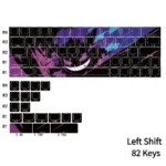 Experience Gengar's dark charm with this glowing purple backlit artisan keycap set, designed for 636466 keyboard layouts.
