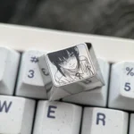 Sleek Makima Titanium Keycap, 1.25U Ctrl Win, featuring the Chainsaw Man Makima design. Premium anodized titanium alloy art, shown from a distinctive design.