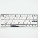 Iconic Initial D PBT dye-sub AE86 keycaps set, dynamically showcasing JDM racing aesthetics and anime art for thrilling keyboard style.