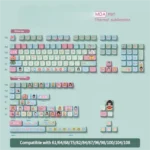 Ink Wash Brilliance Keycaps Set: Elegant PBT Art for Refined Desks: "Elegant ink wash PBT keycaps for refined desks.