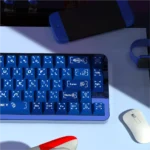 Interstellar Journey PBT Dye-sub Keycap Set from multiple angles, showcasing vibrant cosmic nebulae and celestial bodies, an immersive artistic tribute.