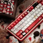 JX3 Ming Jiao MAO profile artisan keycaps set from various angles. Desert, lunar, martial arts motifs capture JX Online 3 theme.