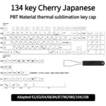 Honor PBT keycaps set, Cherry profile, shown from multiple angles. Highlights premium PBT texture, clean, dignified legends for custom keyboard.