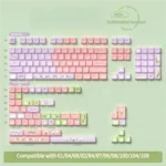 Full 158-key MDA PBT Lily Valley keycap set, exquisitely designed with delicate white lily of the valley flowers, offering an artistic touch for elegant touch.