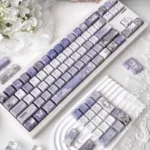 Lost Garden Keycaps Set: Enchanted Botanical Sanctuary Set main display. Exquisite, artistic design features ethereal flora creating a mysterious, dreamy touch.