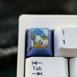 Elegant Mai Sakurajima titanium ESC keycap, a premium anime art collectible. Features sculpted detail, metallic luster, and high-quality craftsmanship.