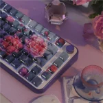 Monet Keycaps Set: Impressionist PBT dye-sublimation art set. Vibrant oil painting designs in multi-angle views, creating a serene, artistic keyboard aesthetics.
