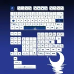 Detailed Sea Moon PBT dye-sub keycaps set, showcasing luminous moon, crisp legends, and durable PBT, capturing serene ocean depths.