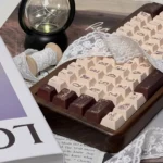 Detailed views of the exquisite Music Rose PBT Dye-Sub Keycap Set, highlighting delicate rose and musical motifs from various artistic angles, evoking.