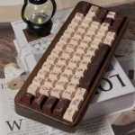 Exquisite Music Rose PBT Dye-Sub Keycap Set showcasing delicate rose and musical motifs, embodying artistic elegance and harmony for mechanical keyboard.