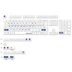 NASA PBT Dye-Sub keycaps set, showcasing durable cosmic designs and astronaut motifs from detailed perspectives, ensuring broad compatibility.