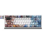 Vibrant Nezha Mythical PBT keycap set, showcasing intricate Chinese mythological art and brilliant side-engraved backlit legends from multiple angles.