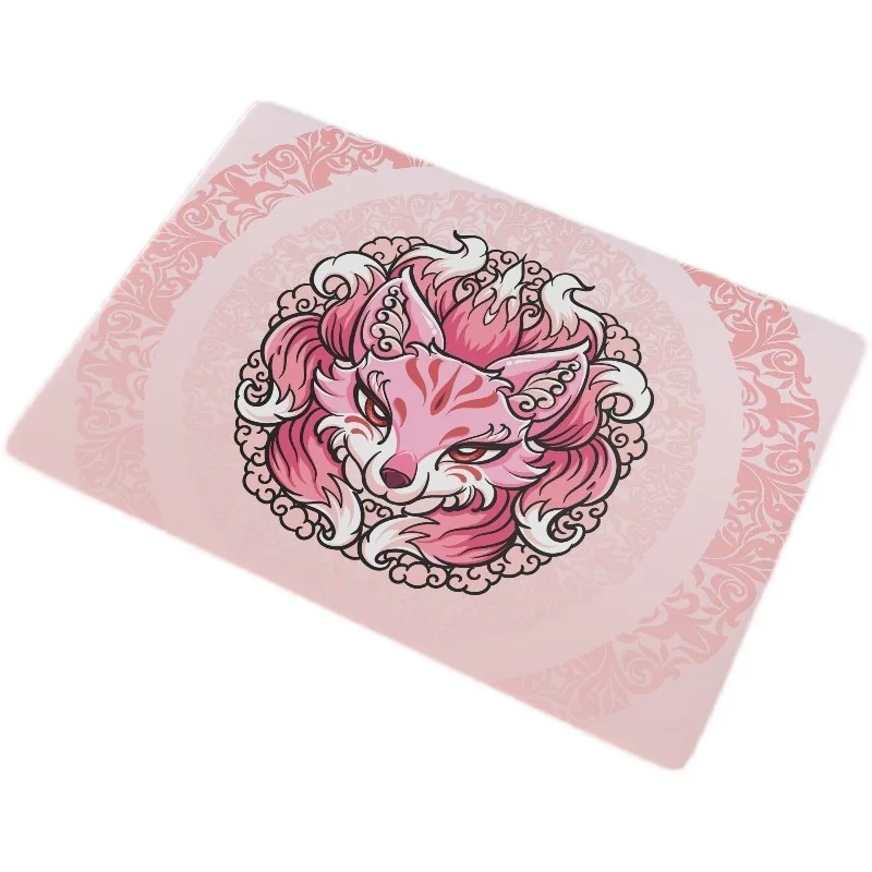 Nine-tailed Fox Mousepad & Desk Mat from a captivating angle, showcasing its exclusive mythical art design and mystical ancient Chinese folklore for an enchanting design.