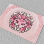 Angled view of the Nine-tailed Fox Mousepad & Desk Mat, displaying its exclusive mythological art and enchanting ancient Chinese folklore design, creating a mystical design.