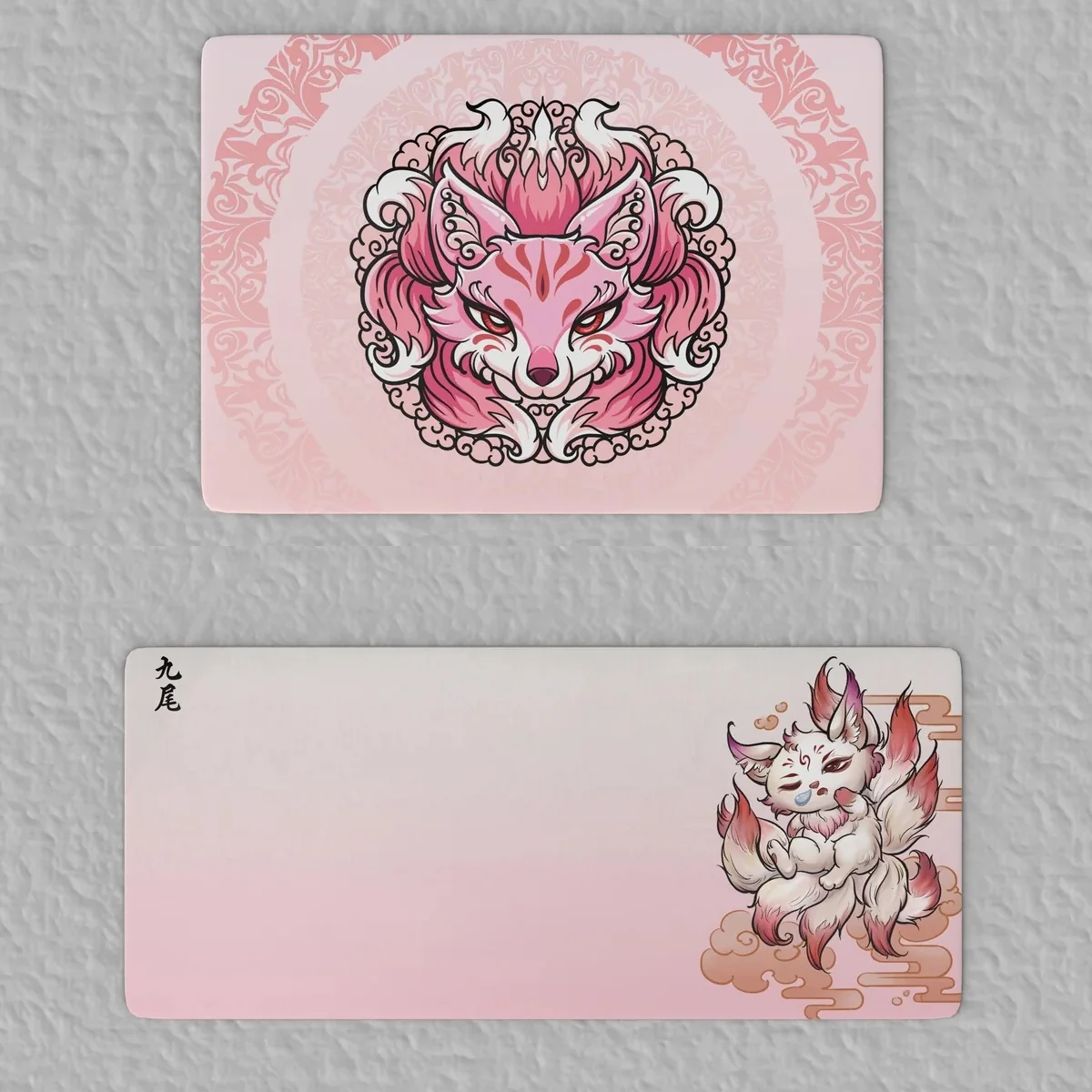 Exclusive Nine-tailed Fox Mousepad & Desk Mat showcasing mystical ancient Chinese mythological art. This enchanting desk mat elevates your aesthetic.