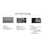 Side profile of Nordic Low Shaft Supplement Keycap Set for Kailh Choc V1 switches, emphasizing their sleek, minimalist design and ergonomic comfort.