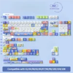 Immersive 'Passing Ocean' PBT dye-sub keycaps set, featuring serene blue and white ocean aesthetics with gentle waves and subtle marine motifs for a tranquil setup.