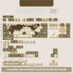 Premium Old World keycaps set, 158-key 'Searching for the Old World' variant, featuring vintage map and explorer motifs for nostalgic appeal.
