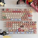 Vibrant One Piece Straw Hat Crew MOA PBT keycaps set, a complete set showcasing iconic anime characters and symbols. Perfect for an adventurous keyboard.