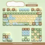 Adorable Panda Keycap Set detail, showcasing a whimsical panda motif and lush green bamboo on a durable MOA PBT dye-sub keycap, embodying a playful setup.