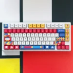 Primal Nature PBT Keycap Set, showing five-sided dye-sublimated keys. Earthy, nature-inspired colors from various angles.