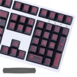 Multiple angles of the durable PBT Command keycaps set, showcasing the cherry profile and industrial design for enhanced keyboard control.