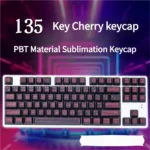 Close-up of a full set of durable PBT keycaps Set in Cherry profile, featuring an industrial 'Command' aesthetic for enhanced keyboard control and a professional design.