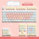 Journey of Discovery PBT MOA Keycap Set. Gallery views highlight unique MOA profile, artistic whimsical adventure theme, dreamlike landscapes and charming setup.