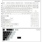 White translucent Knight PBT PC keycaps set showcasing a striking dual-tone design and vibrant RGB light passthrough for a premium custom keyboard look.