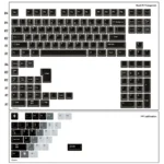 Striking black translucent PBT PC keycaps set from the Knight set, showcasing a premium dual-tone design and brilliant RGB light passthrough.