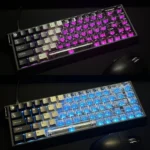 Knight PBT PC Keycaps Set displaying its unique dual-tone, dual-material PBT/PC translucent design, perfect for vibrant RGB keyboard lighting.